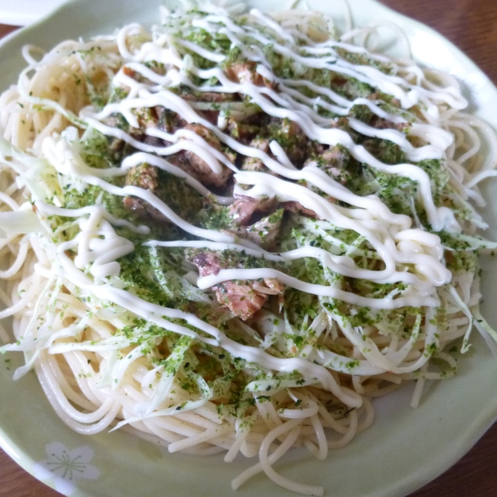 さばの味付け缶のサラダパスタ